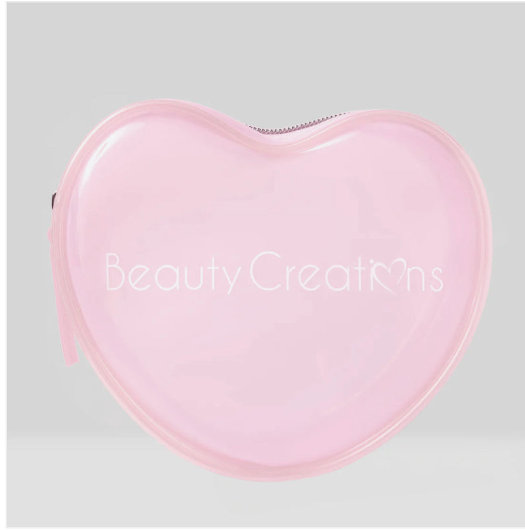 Beauty Creations Pink heart cosmetics bag