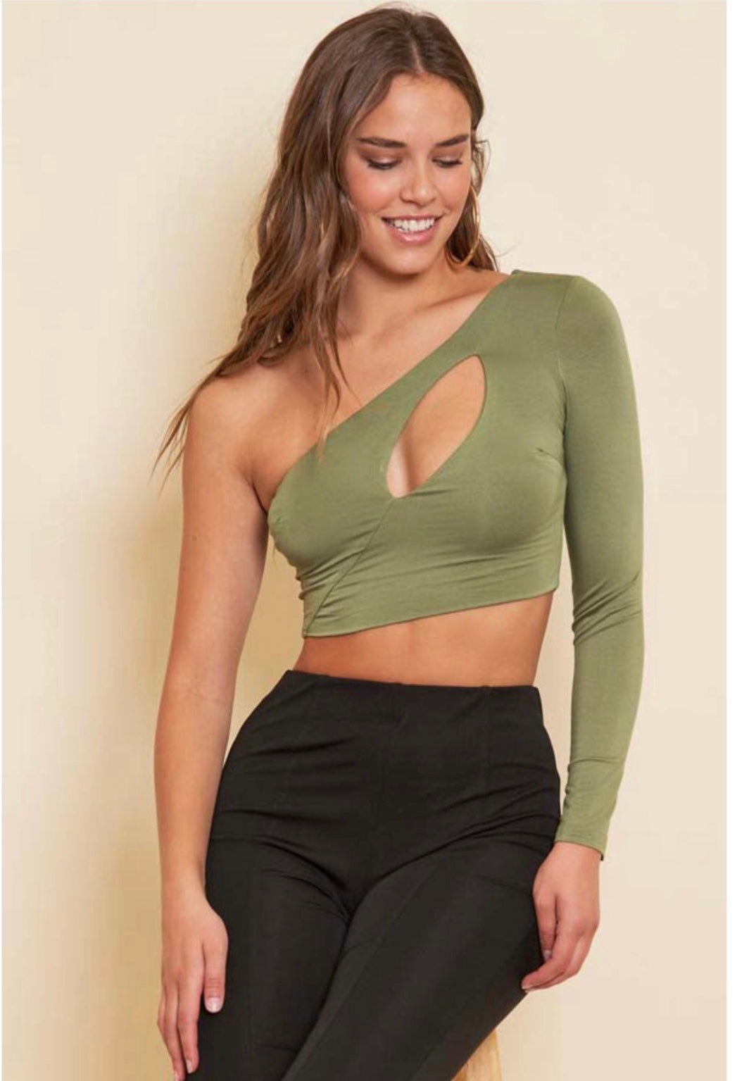 One Shoulder Long Sleeve
